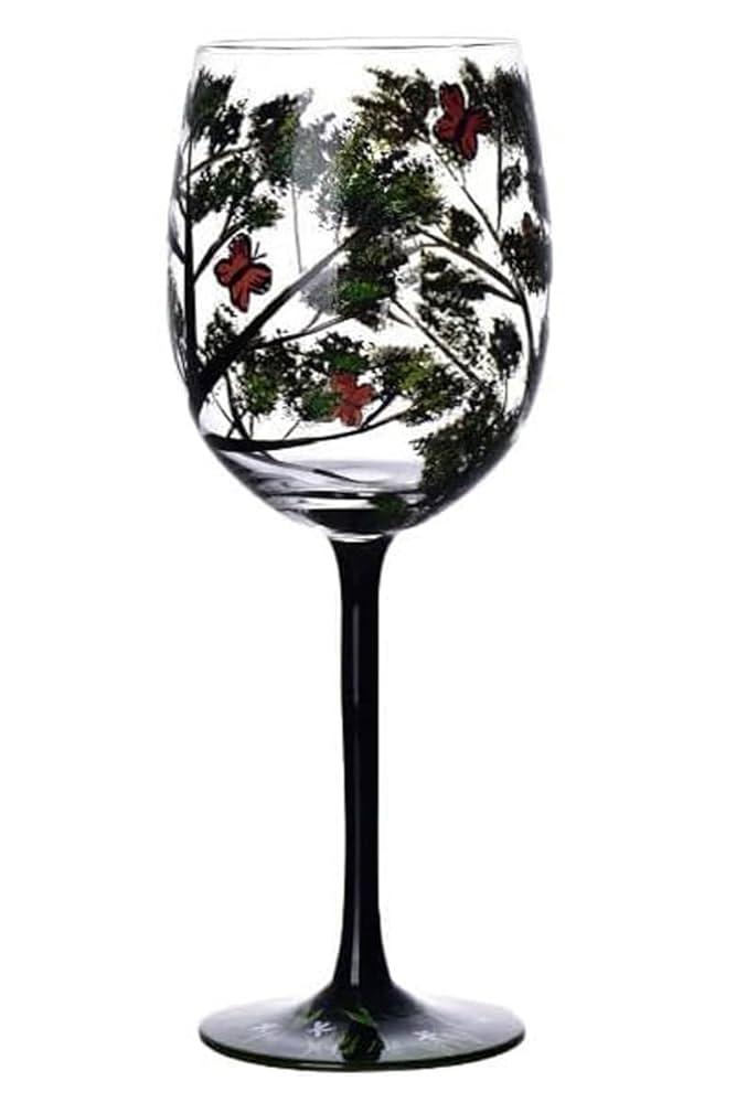 Amazon | Four Seasons Tree ワイングラス、手描きアートガラス